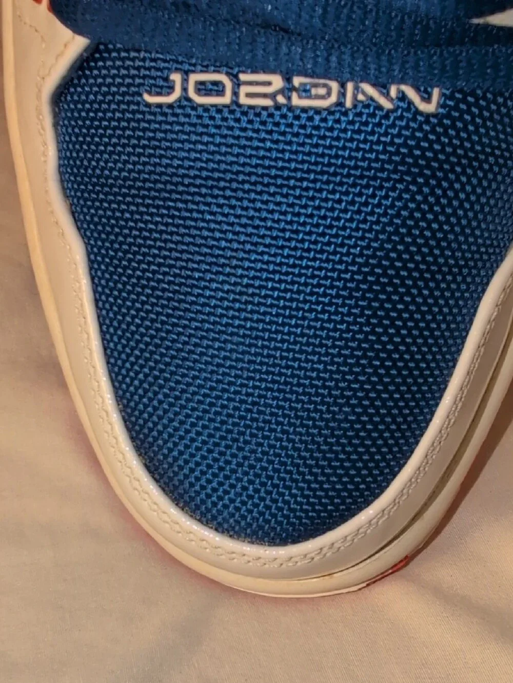 Jordan Blue White Orange High-Top Sneakers with Jumpman Detail